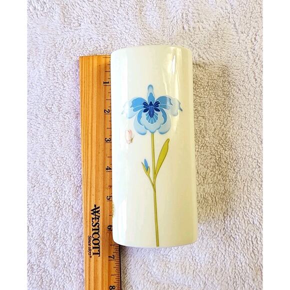 VTG Takahashi Iris Ceramic Vase 6.5" Japan Chime San Francisco 80s Floral - Picture 6 of 7